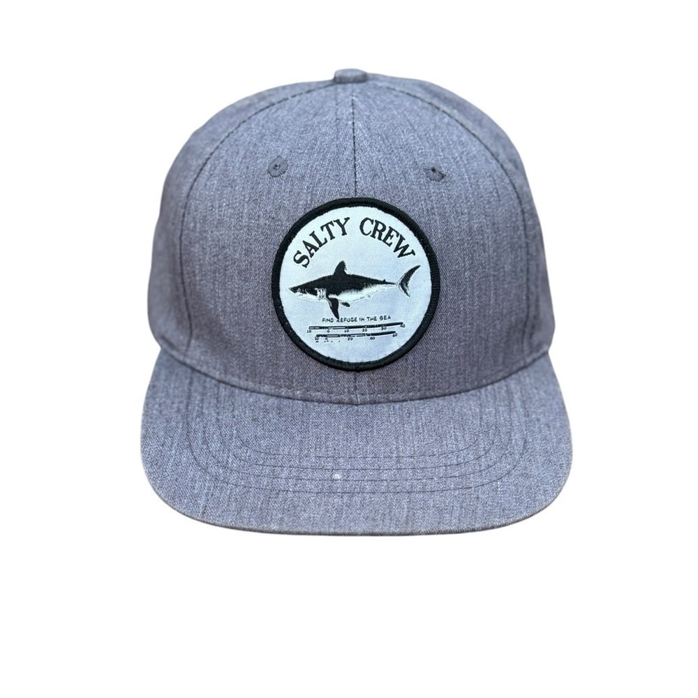 Salty Crew Gray Shark Patch SnapBack Hat